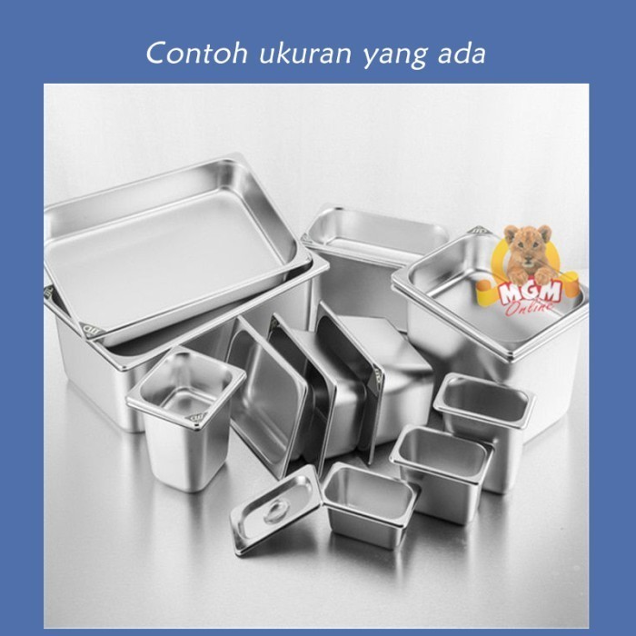 Food pan prasmanan Stainless ukuran 2/3 tinggi 6.5cm Wadah gastronorm - Image 5