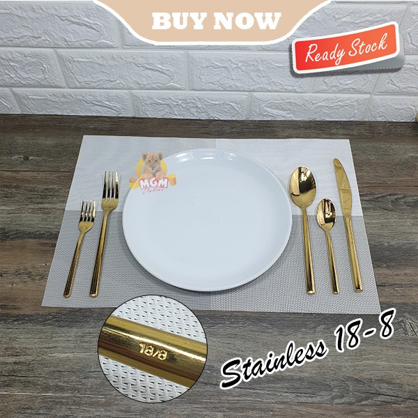 JAPAN Gold sendok makan SULTAN emas TEBAL stainless 18-8 dinner spoon - Image 4