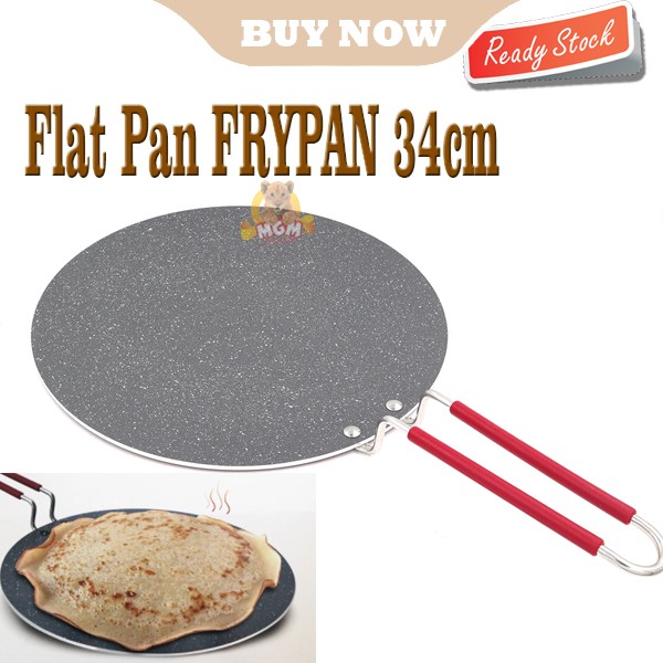 PREMIUM Marble series NON Stick Flat pan 34CM FRYPAN datar Kulit kebab