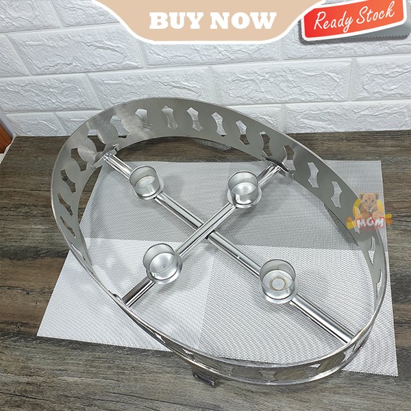 PREMIUM Oval Food Wamer 51cm Stainless Steel with Stand and burner - Image 4