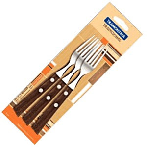 Made in Brazil Garpu Makan Gagang Kayu TRAMONTINA set 3pc Fork - Image 4