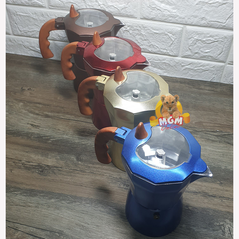 Moka Pot Alumunium Warna 6Cup / Espresso Maker 6Cups segi10 - Image 2