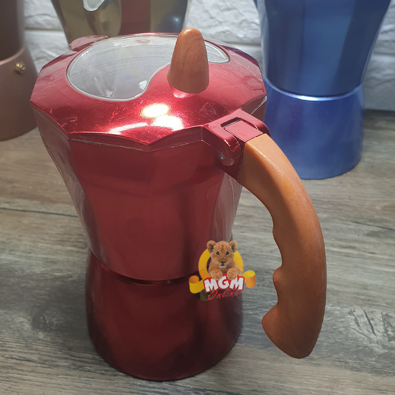 Moka Pot Alumunium Warna 6Cup / Espresso Maker 6Cups segi10 - Image 3