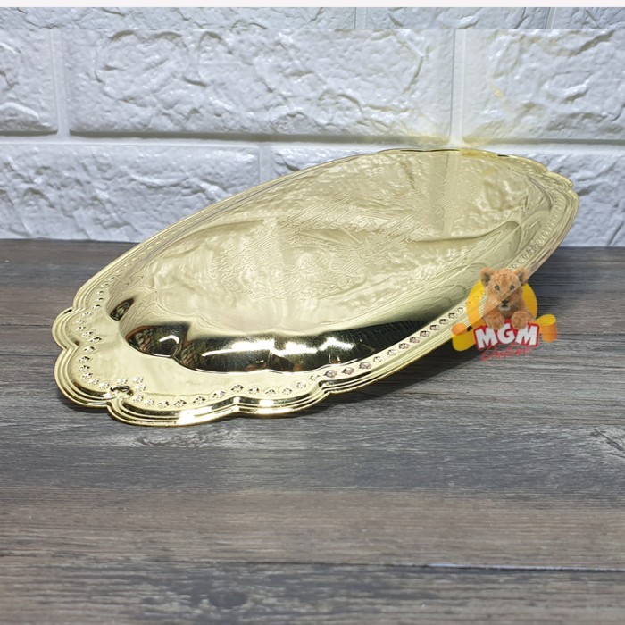 PREMIUM OVAL 33CM Nampan Arab Emas Nampan emas Nampan Gold - Image 3
