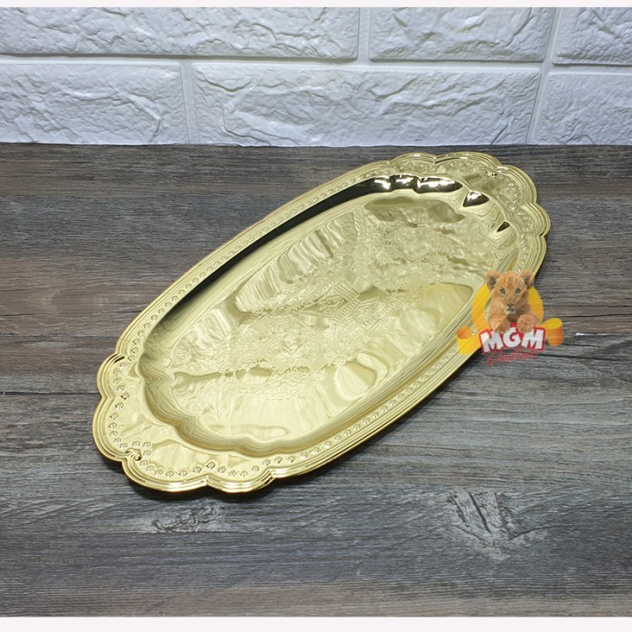 PREMIUM OVAL 33CM Nampan Arab Emas Nampan emas Nampan Gold - Image 5