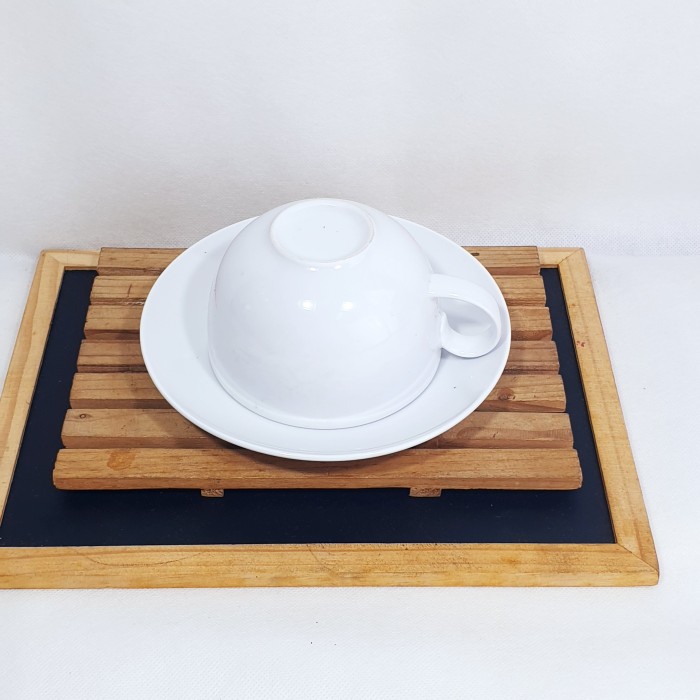 Cangkir Tatak Mug cappucino keramik 300ml porcelain Polos putih - Image 4