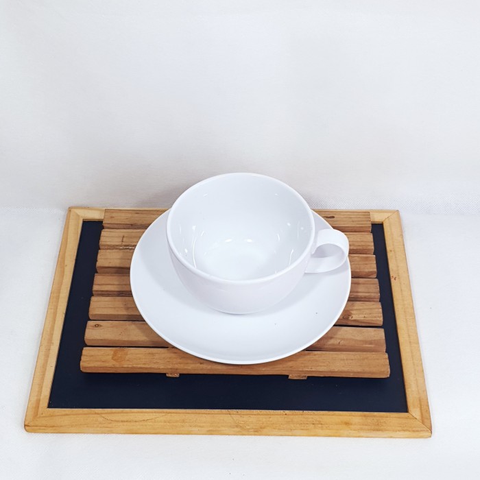 Cangkir Tatak Mug cappucino keramik 300ml porcelain Polos putih - Image 5