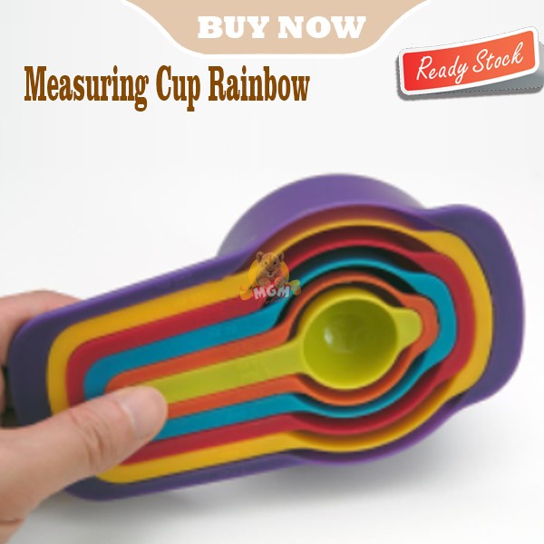 Sendok takar rainbow mangkok Ukur measuring cup 6pc pelangi 1CUP MAX - Image 5