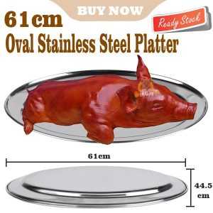 Oval Stainless steel platter Jumbo piring oval 61x45cm Stainless 18-8