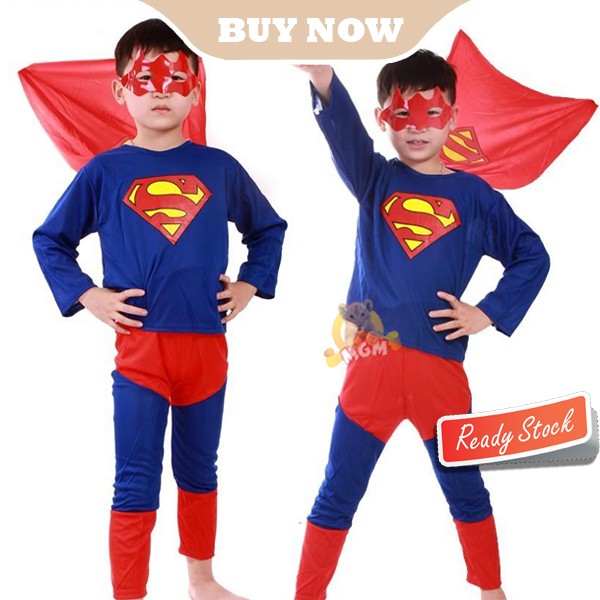 Baju kostum SUPERHERO anak halloween costume COMPLETE SET polyester - Image 3