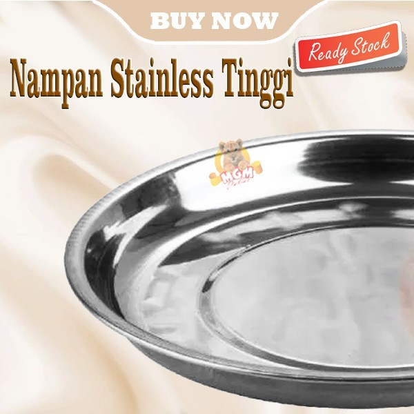 Nampan stainless steel Bulat Tinggi 26cm TEBAL Baskom Ceper - Image 2