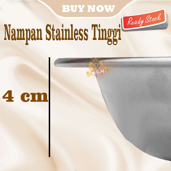 Nampan stainless steel Bulat Tinggi 26cm TEBAL Baskom Ceper - Image 3