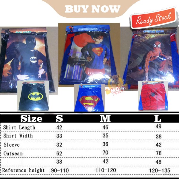 Baju kostum SUPERHERO anak halloween costume COMPLETE SET polyester - Image 4