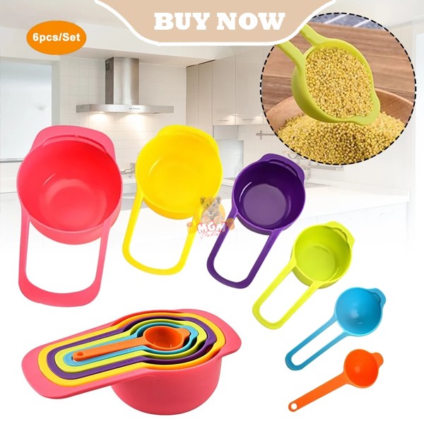 Sendok takar rainbow mangkok Ukur measuring cup 6pc pelangi 1CUP MAX - Image 3