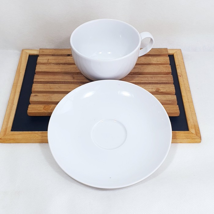 Cangkir Tatak Mug cappucino keramik 300ml porcelain Polos putih - Image 2