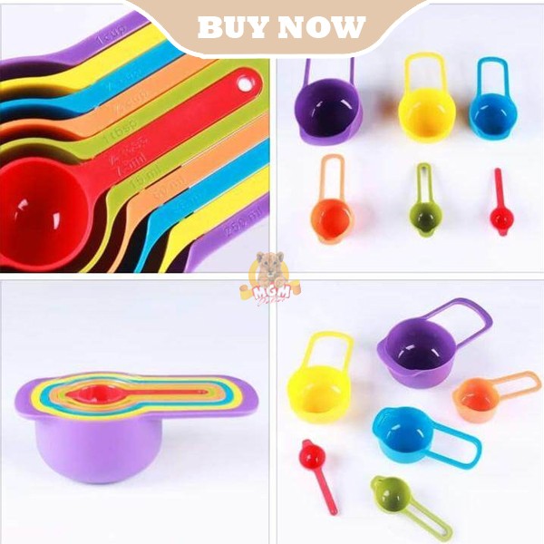 Sendok takar rainbow mangkok Ukur measuring cup 6pc pelangi 1CUP MAX - Image 2