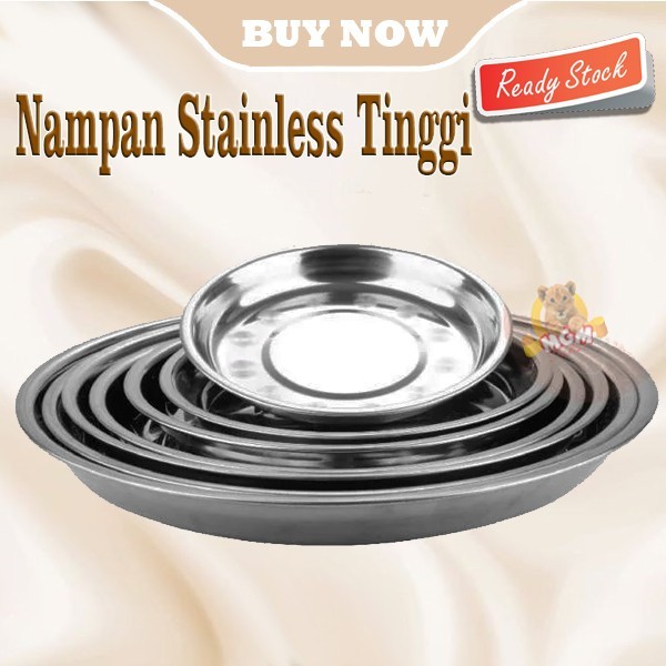 Nampan stainless steel Bulat Tinggi 26cm TEBAL Baskom Ceper - Image 4