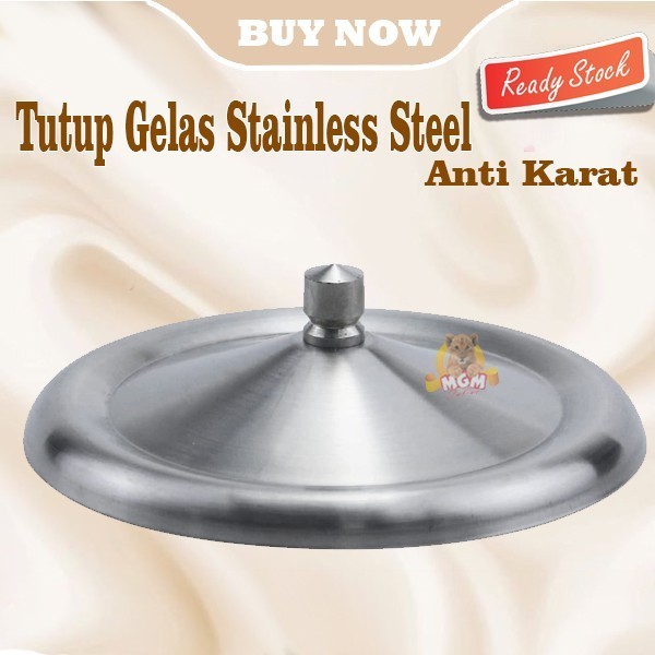 Tutup Gelas Stainless 10.2CM Anti Karat Mug Cover Stainless Steel - Image 3