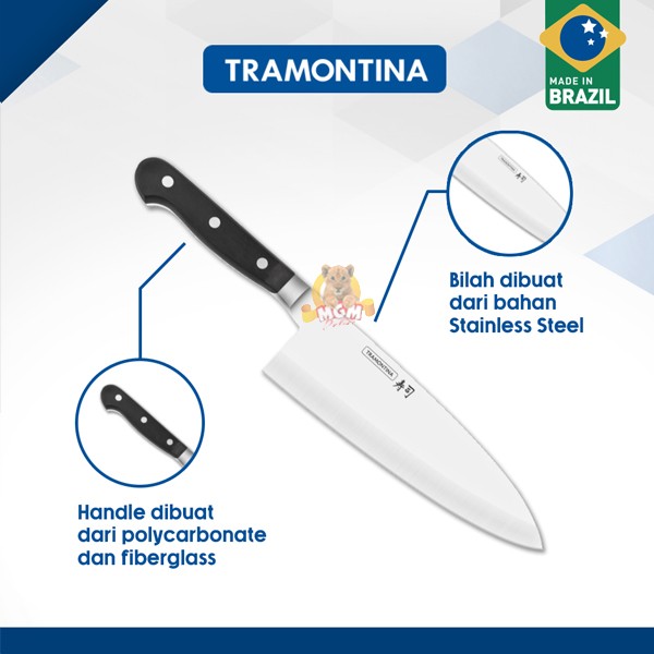 Tramontina DEBA 8in GOLD pisau sushi line japan precision knife - Image 2