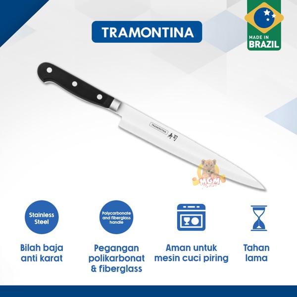 Tramontina YANAGIBA 9in GOLD pisau sushi line japan precision knife - Image 5
