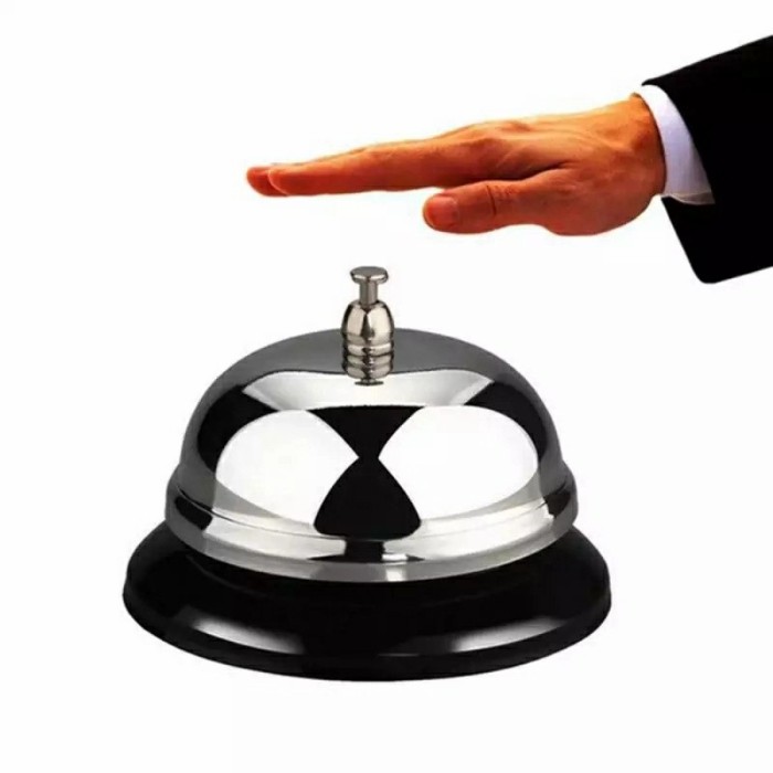 Desk Call bell restoran Bell meja receptionist waiter Stainless 3.5in - Image 2