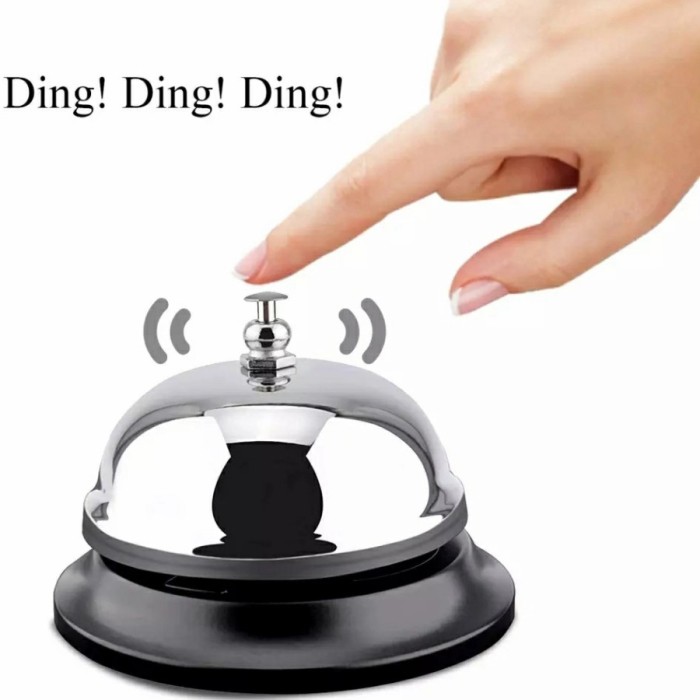 Desk Call bell restoran Bell meja receptionist waiter Stainless 3.5in - Image 3