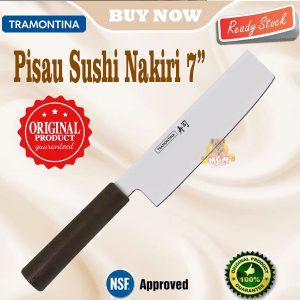 Tramontina Nakiri 7in SILVER pisau sushi line japan precision knife
