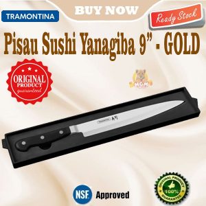 Tramontina YANAGIBA 9in GOLD pisau sushi line japan precision knife