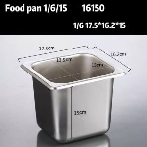 Food pan prasmanan Stainless ukuran 1/6 tinggi 15CM / Wadah Stainless