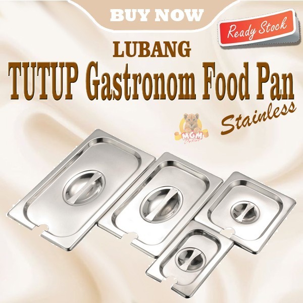 Tutup Food pan Stainless 1/4 gastronorms Cover open LUBANG prasmanan - Image 2