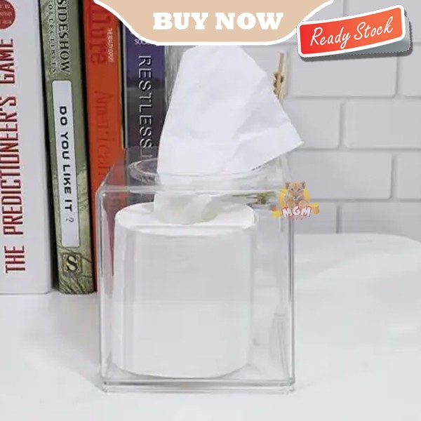 Tempat Tissue akrylic Tissue Holder Transparant Clear Tebal 13x13cm - Image 3
