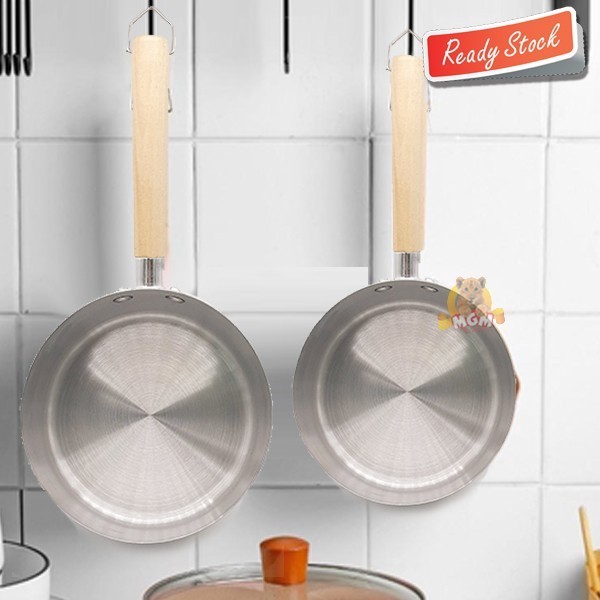 Panci stainless 18cm gagang KAYU panjang Induksi READY Gayung 2L - Image 3