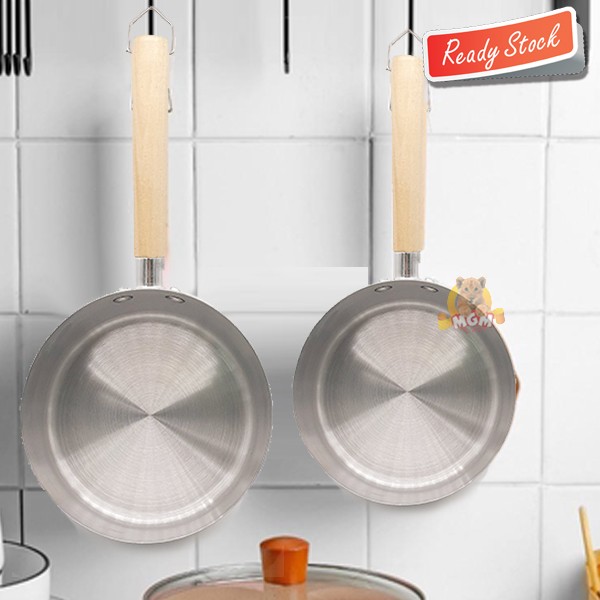 Panci stainless 14cm gagang KAYU panjang Induksi READY Gayung 1L - Image 3