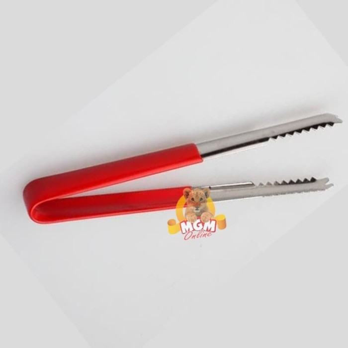Penjepit Es Batu dengan lapisan silicon 15cm Warna - Ice Tong stainles - Image 3