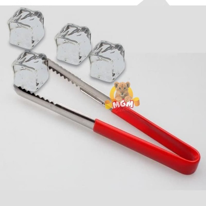 Penjepit Es Batu dengan lapisan silicon 15cm Warna - Ice Tong stainles - Image 5