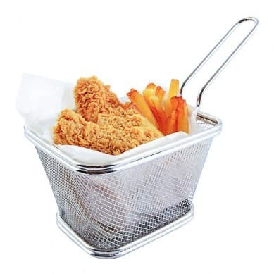 MINI Tempat saji kentang goreng dgn tempat saos Stainless Gagang satu - Image 4