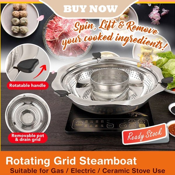 Panci Shabu Shabu automatis 34CM Suki Shabu2 putar praktis rotating - Image 2