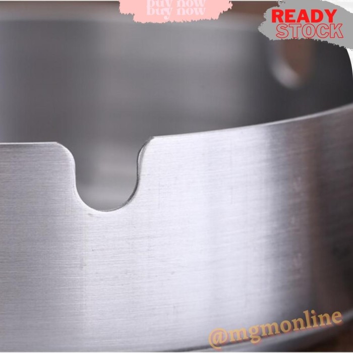 Asbak Stainless Cafe Tebal Bulat POLOS 14cm asbak besi polos 3 lubang - Image 3