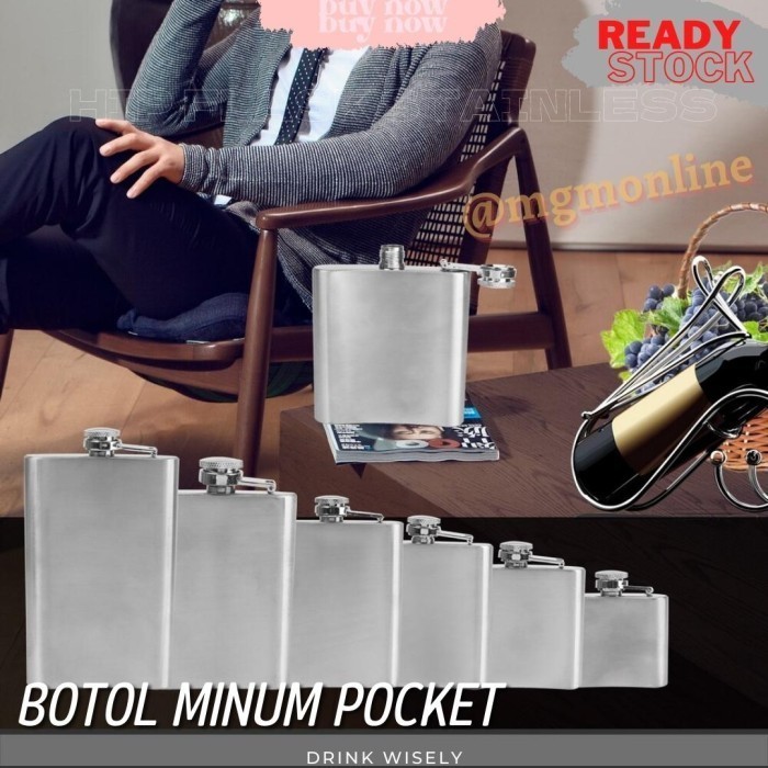 Botol pocket Stainless 196ml Hip Flask 7oz liquor botol minuman keras - Image 5