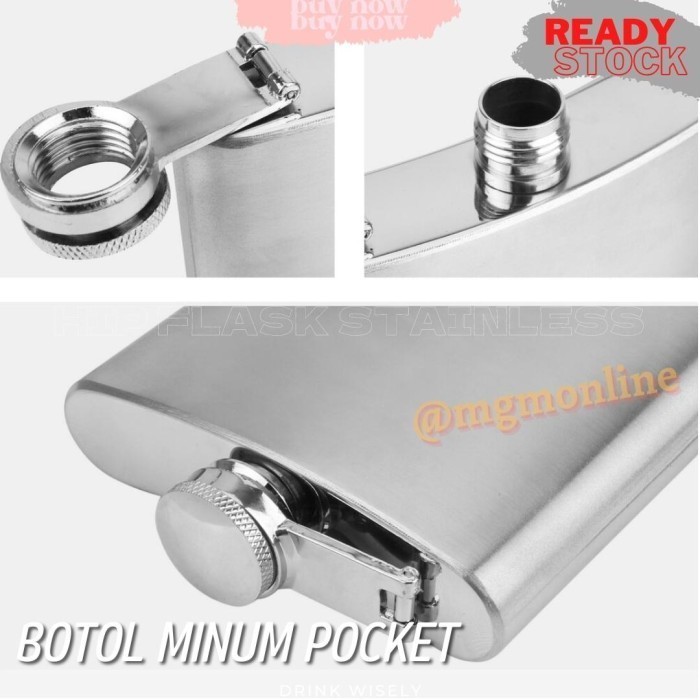 Botol pocket Stainless 196ml Hip Flask 7oz liquor botol minuman keras - Image 4