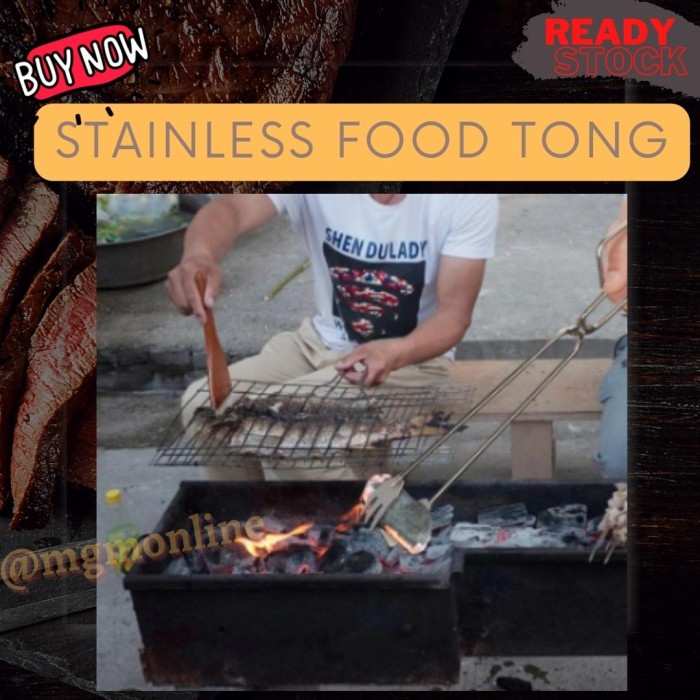 Food Tong Stainless 30cm capitan gorengan makanan model garpu sendok - Image 5