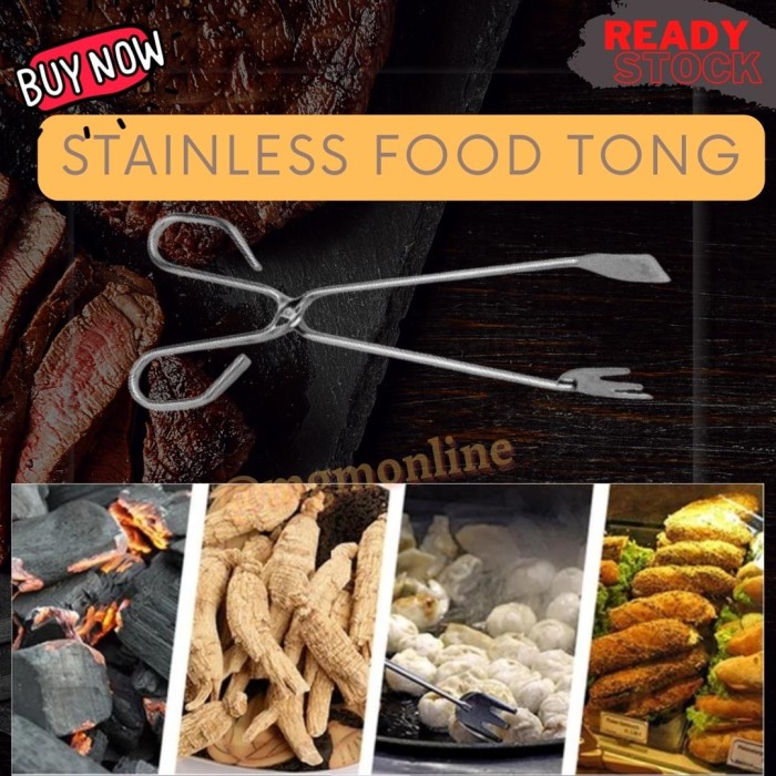 Food Tong Stainless 30cm capitan gorengan makanan model garpu sendok - Image 3