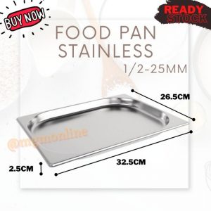 Food pan prasmanan Stainless ukuran 1/2 tinggi 2.5CM foodpan warmer