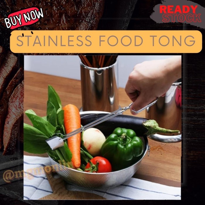 Food Tong Stainless 30cm capitan gorengan makanan model garpu sendok - Image 4