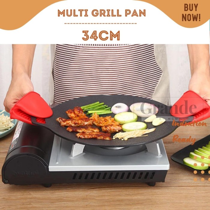 BULAT Marble series NON Stick Korean BBQ Grill Pan 34cm Induction OK - Image 2