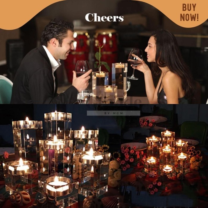 Romantic candle holder Tempat Lilin kristal Tinggi 12CM Lebar 8CM - Image 4