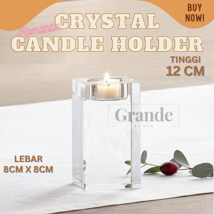 Romantic candle holder Tempat Lilin kristal Tinggi 12CM Lebar 8CM - Image 2