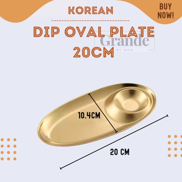 Oval Plate 20cm Korea Stainless Gold piring oval emas TEBAL - Image 2