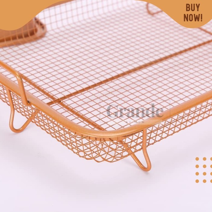 SET Segi 30x22 Peniris gorengan PLUS nampan gorengan stainless handle - Image 3