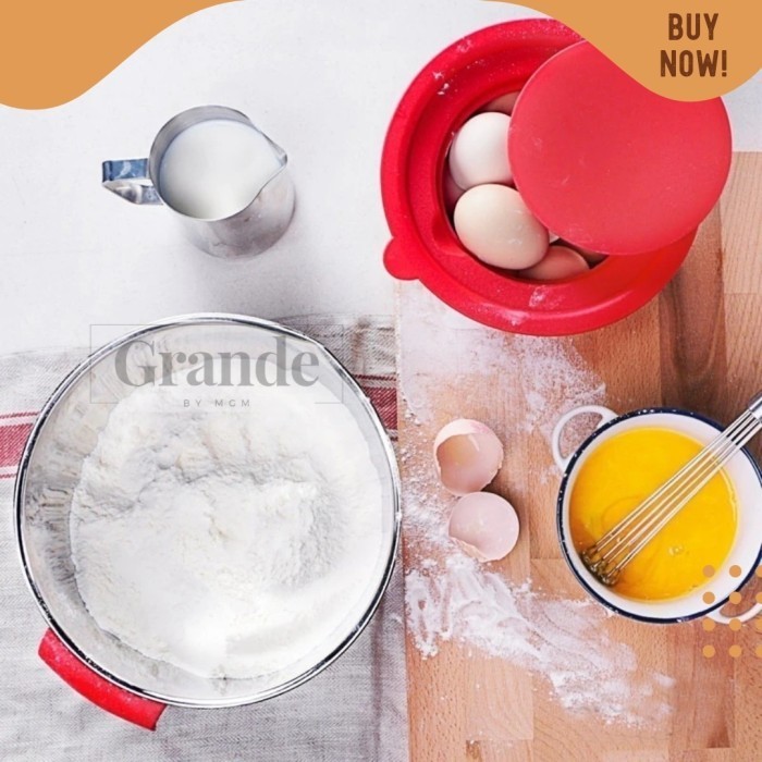 Silicone NON SLIP Mixing Bowl Stainless Plus Tutup 22cm baskom 3.5L - Image 4